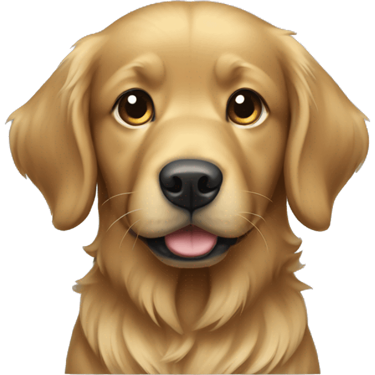 Dark golden retriever with blue color emoji