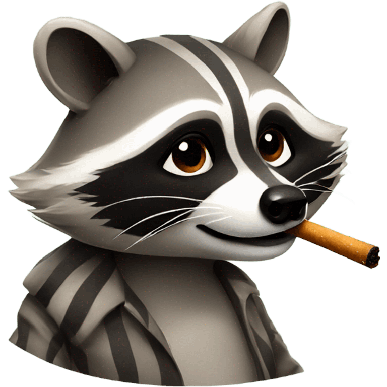 Raccoon smoking  emoji