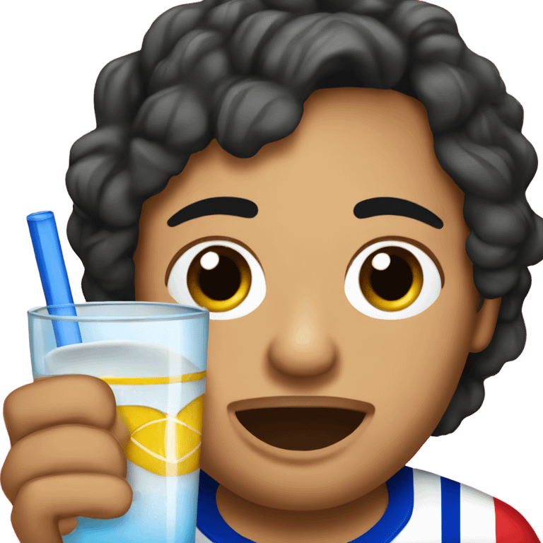 Puerto Rican hockey fan drinking a vodka tonic emoji