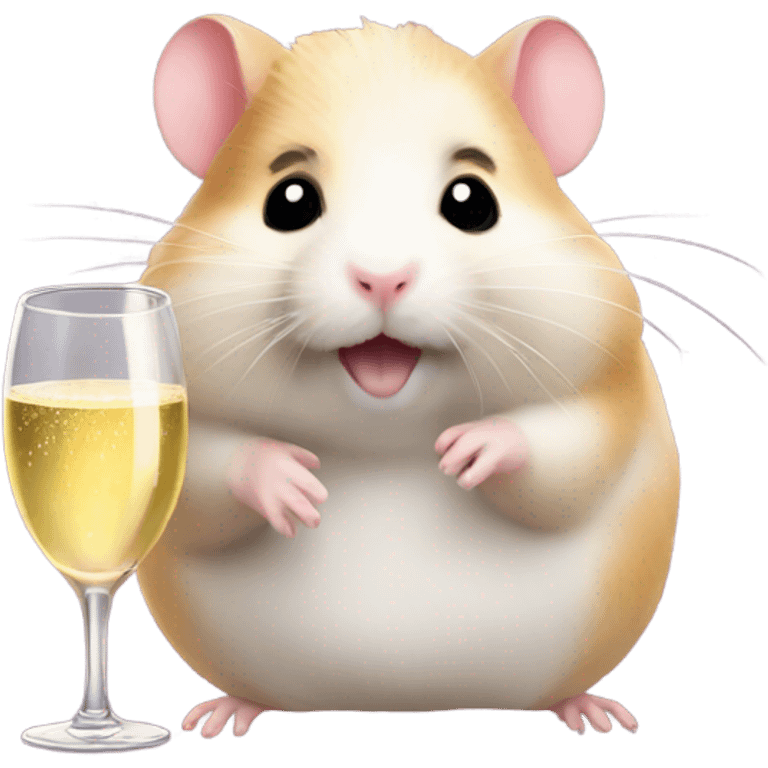 hamster christmas with champagne emoji