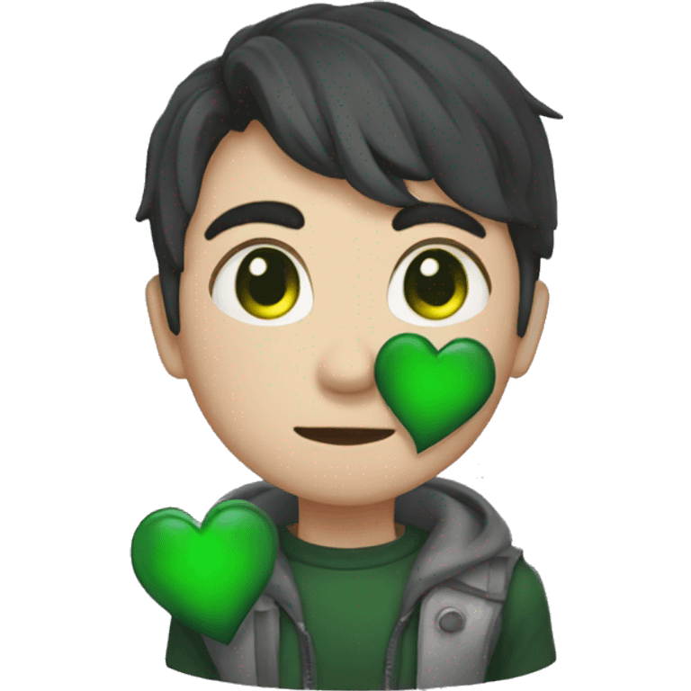 Dark saga green heart emoji