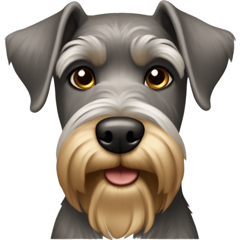 Brown, gold and gray Schnauzer emoji