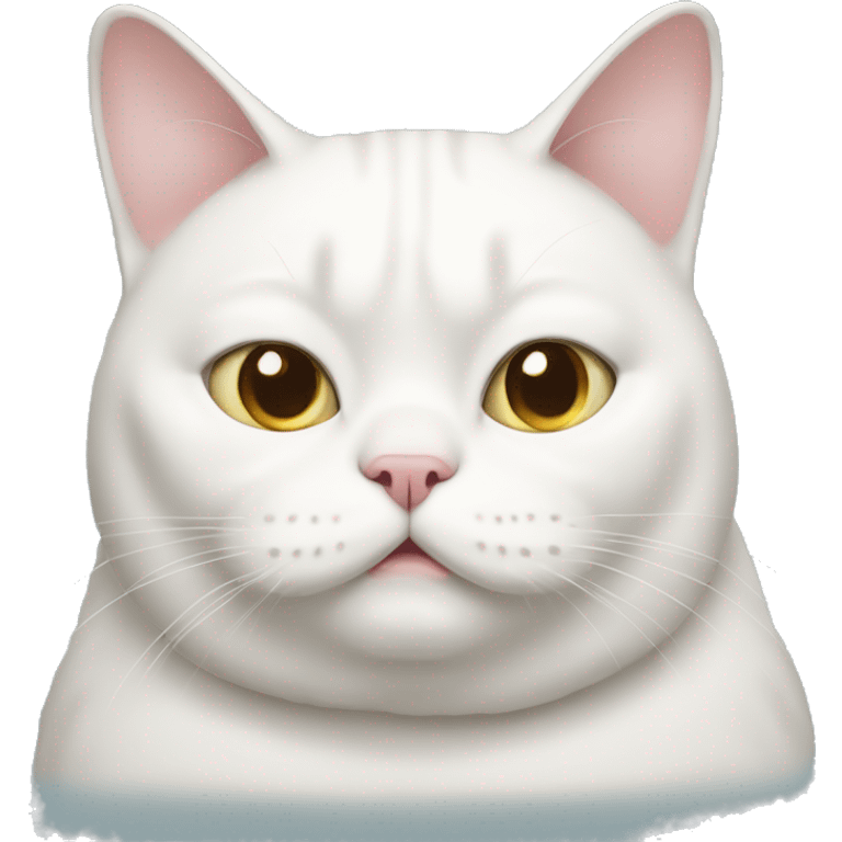 fat white cat extra fat fatter emoji