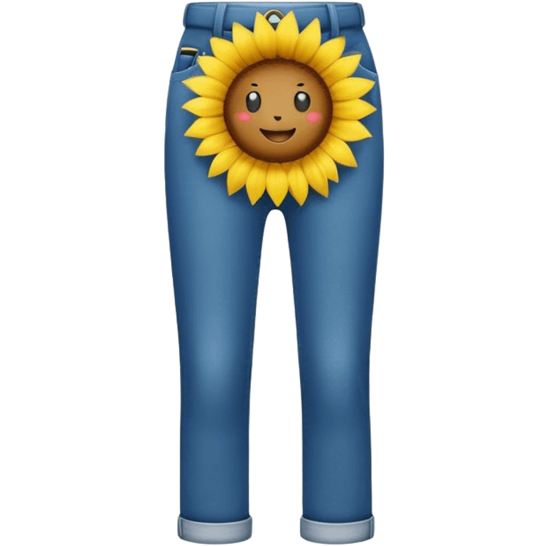 Sunflower wearing pants emoji