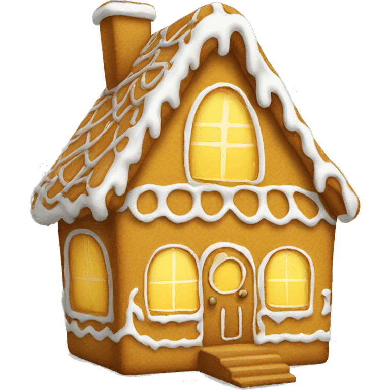 Cosy yellow gingerbread house  emoji