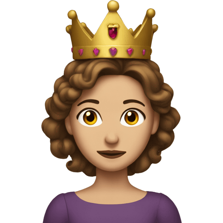 Crooked crown on brown haired princess emoji