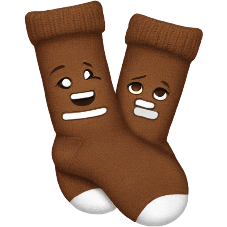 Brown cozy socks emoji