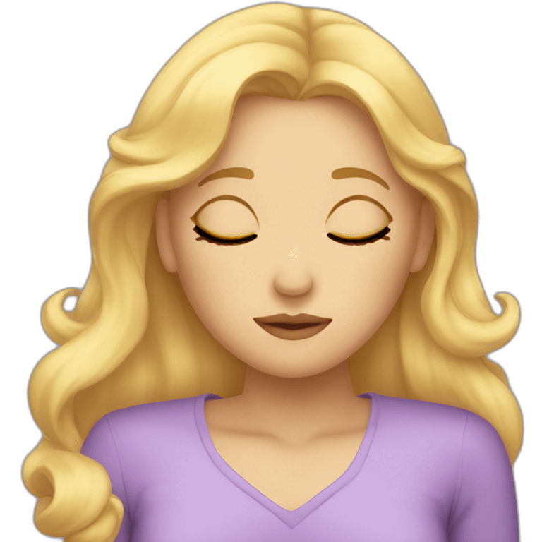 blond hair girlfriend asleep watching movie emoji