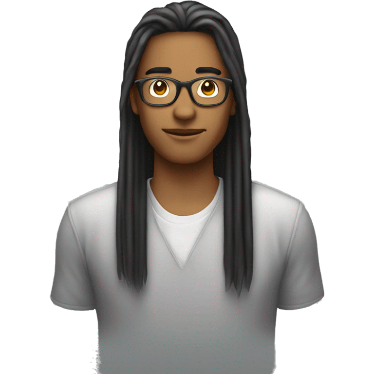 joven de 20 años programador con lentes straight hair emoji