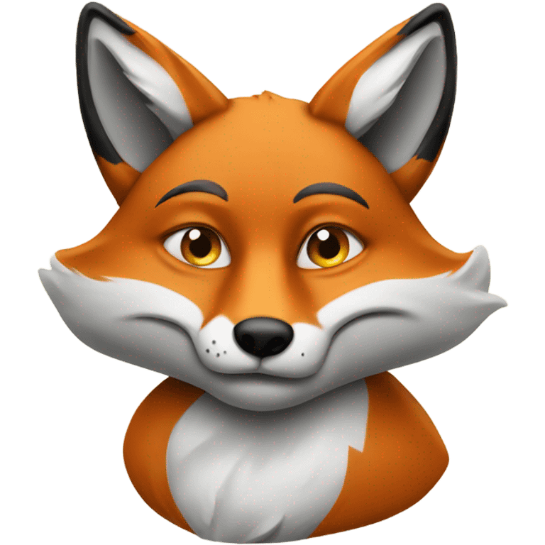 Sly looking fox smoking a cigarette  emoji