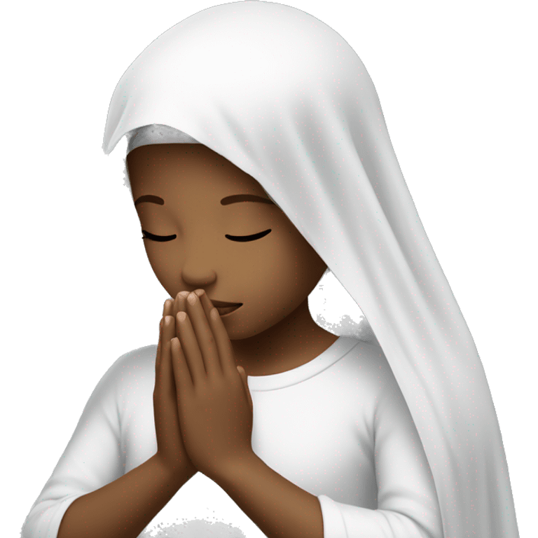 Girl praying for with white veil  emoji