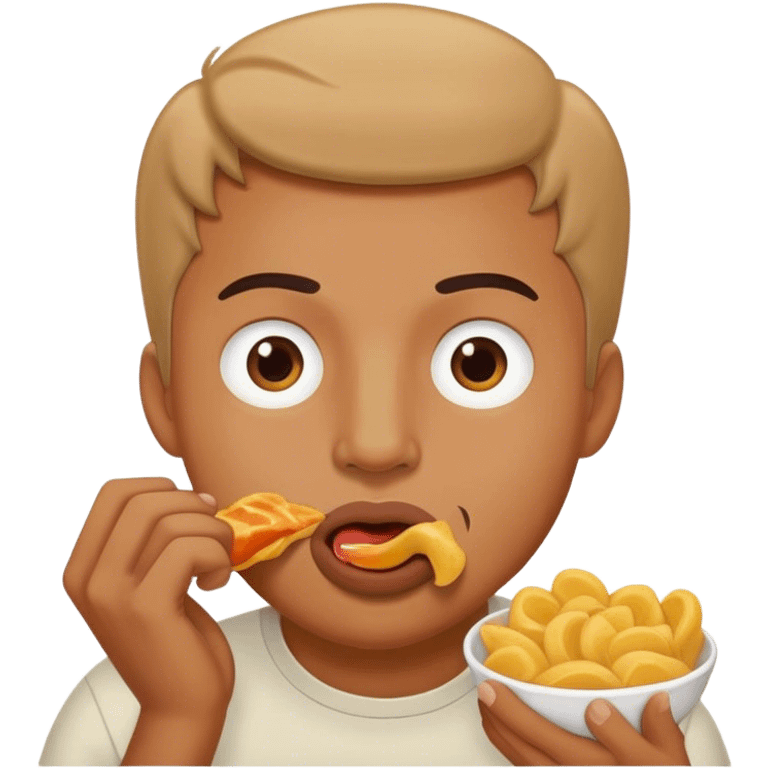 guy shoving food in his mouth emoji