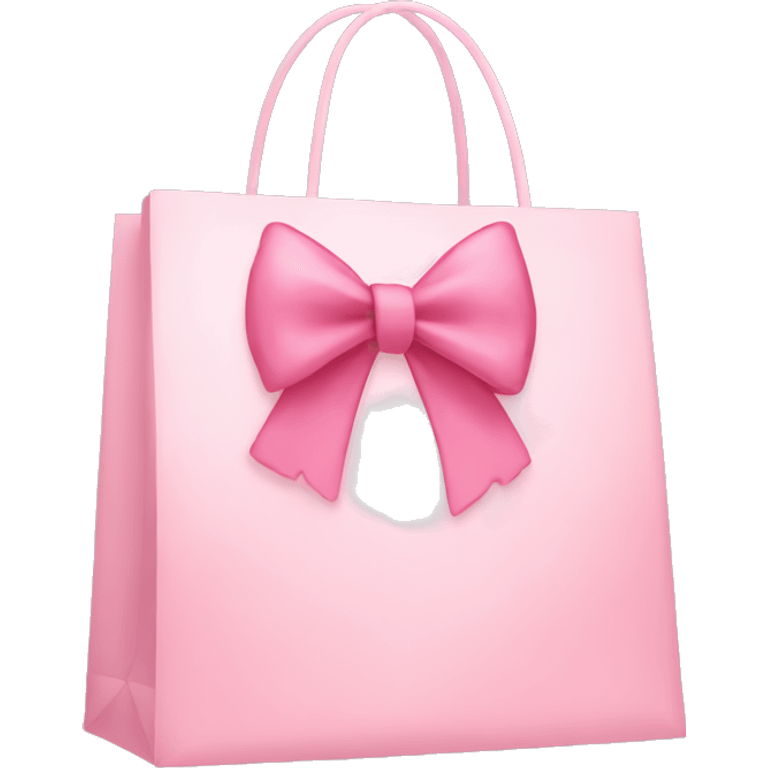 light pink shopping bag with bow emoji