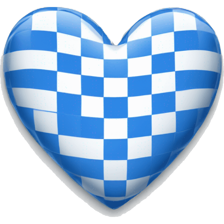 A blue and white checkered heart emoji