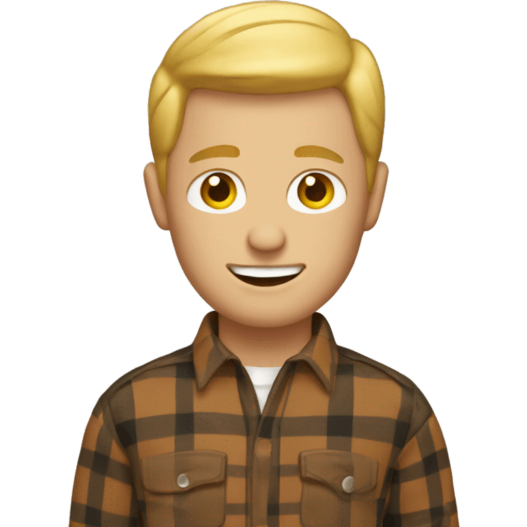 Blonde man with brown plaid shirt

 emoji