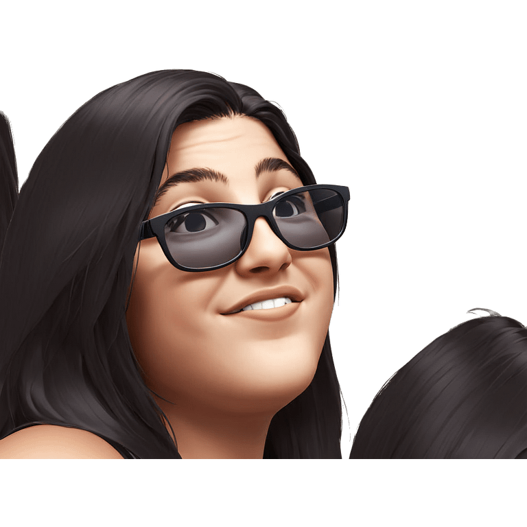 sunglasses style with long hair emoji