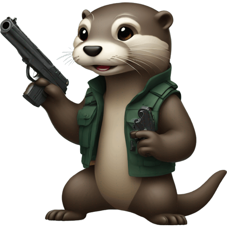 Otter with gun emoji