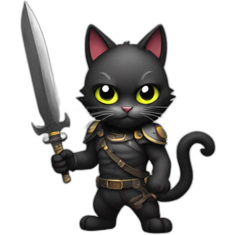 Evil cat with weapon emoji