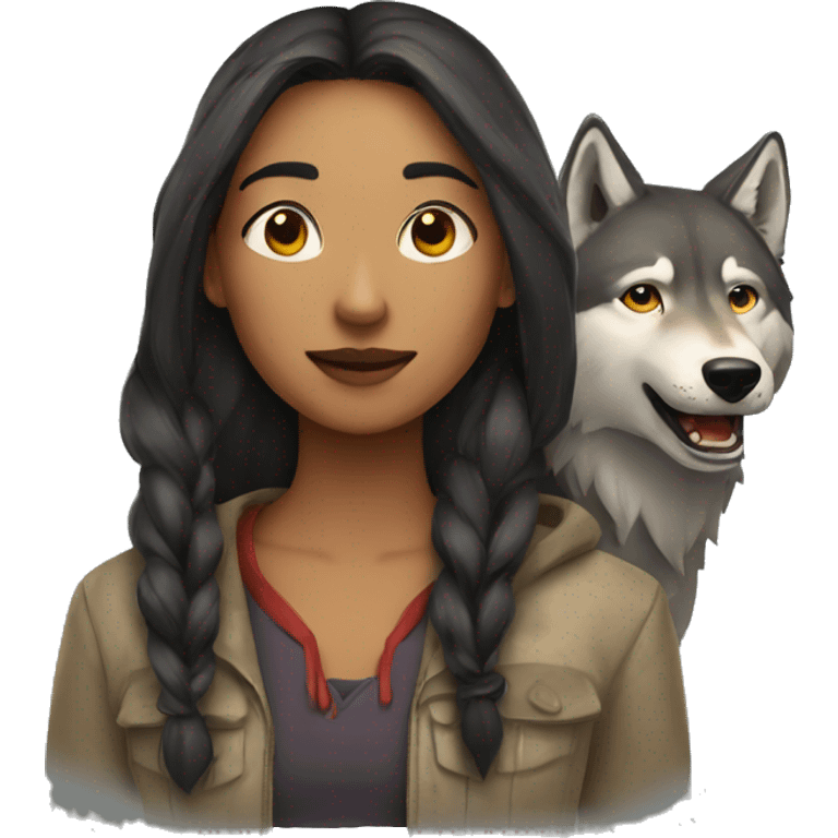 humans and wolves emoji