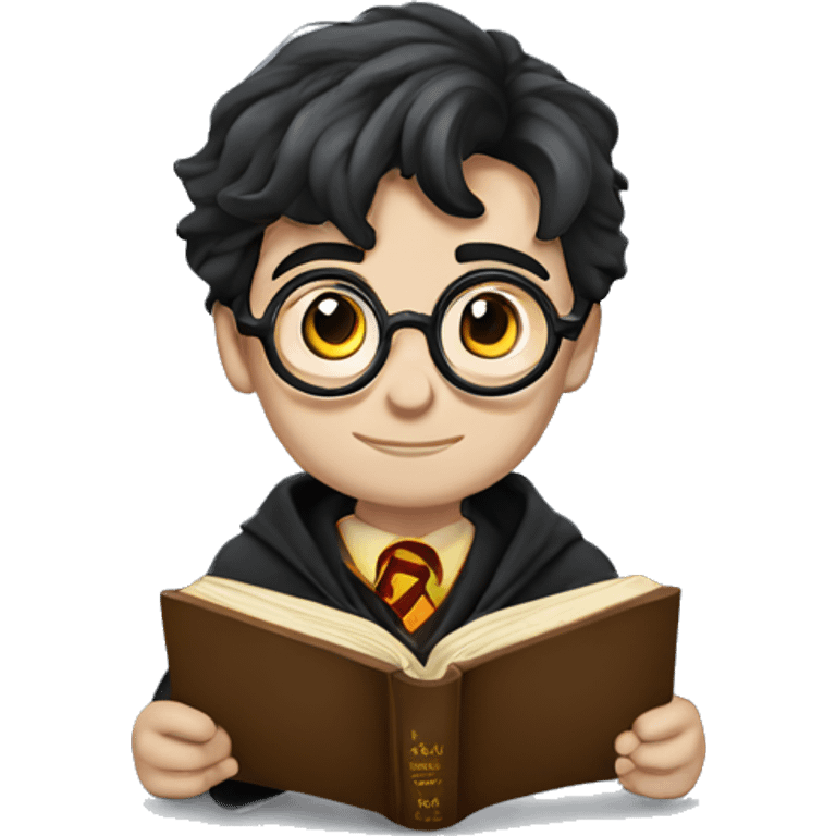 harry potter with book emoji