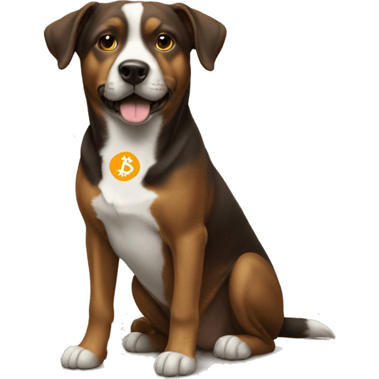 Dog with bitcoin emoji