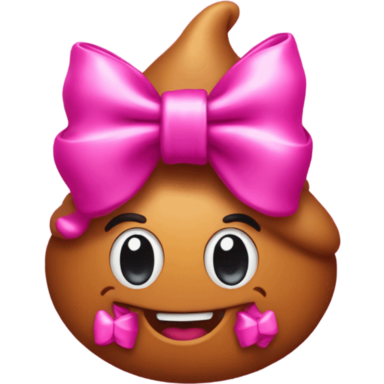 Pink poop with pink bow emoji