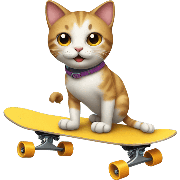 Cat riding a skateboard emoji