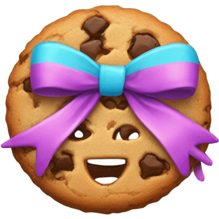 A cookie with a bow on it  emoji