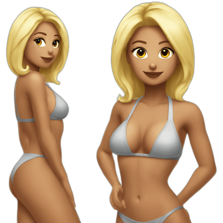 sexy bikini blonde tiny suit emoji