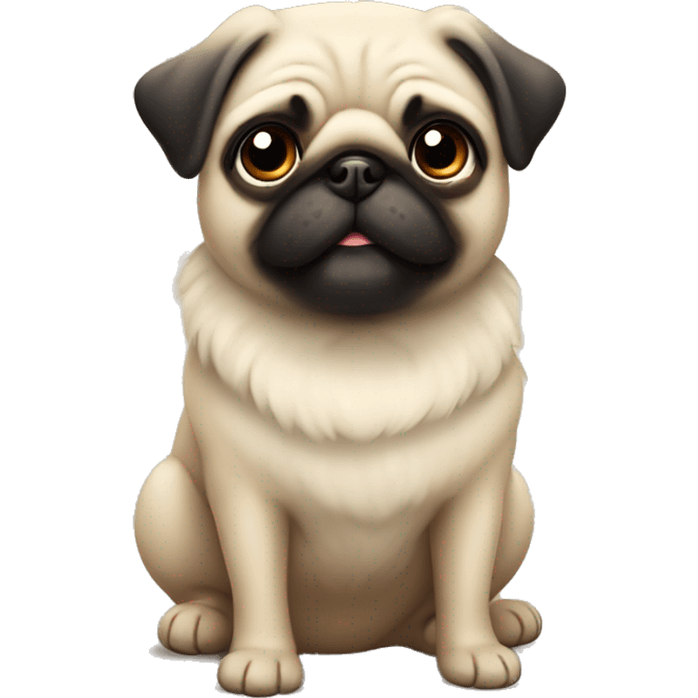 Cute fluffy pug  emoji