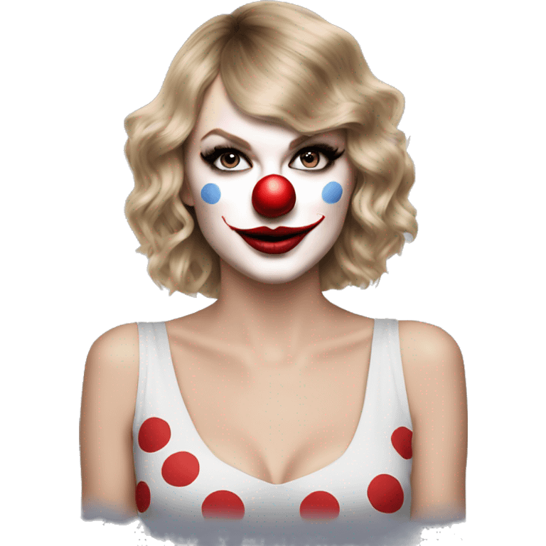 Taylor Swift wearing a clown make-up  emoji