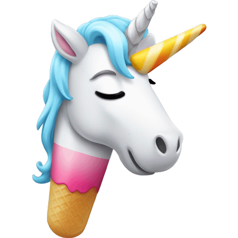 Unicorn eating ice pop emoji