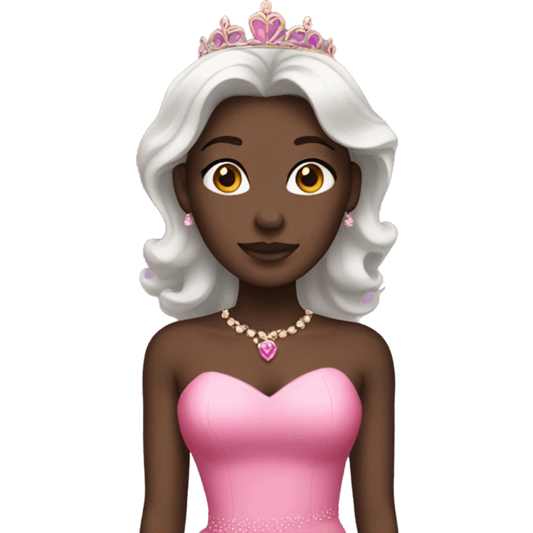 Dark skin princess with pink dress emoji