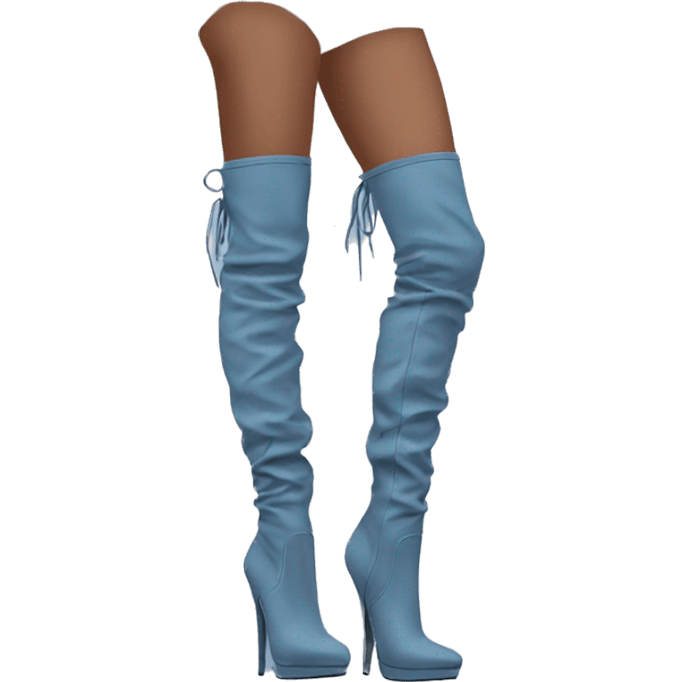 Dust blue thigh high boots emoji