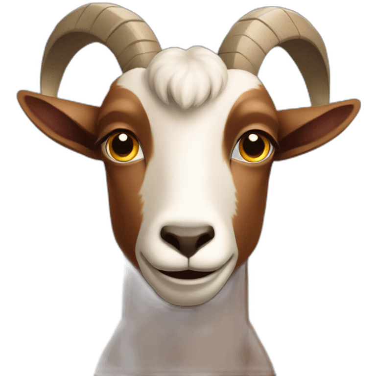 serious brown body goat emoji