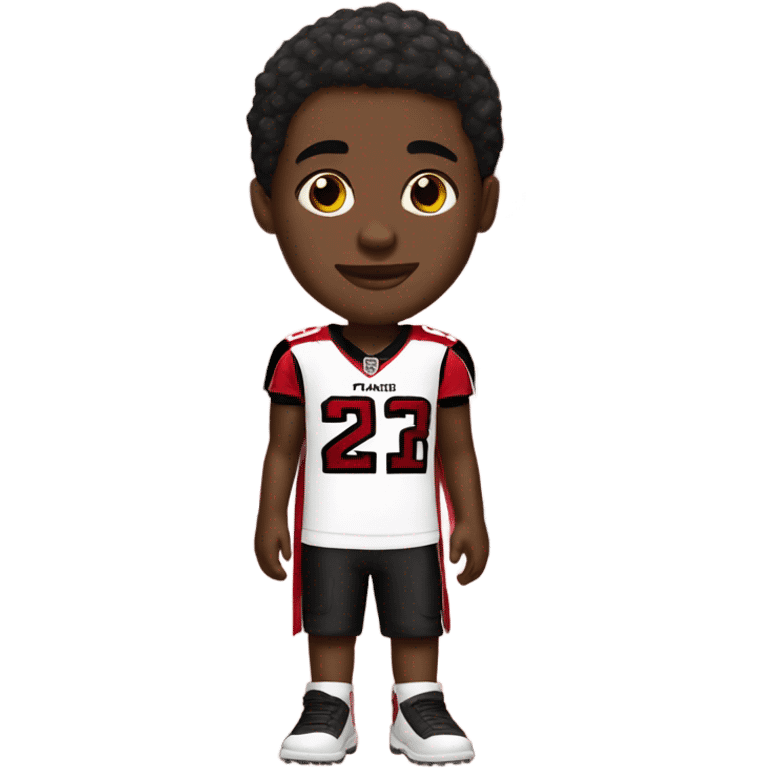 Black boy wearing an Atlanta falcons jersey emoji