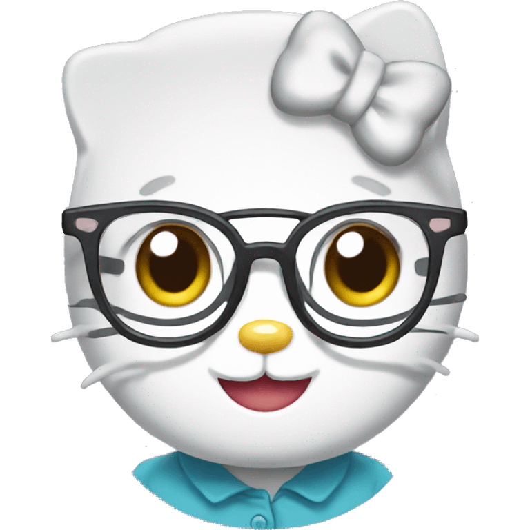 Hello kitty with glasses emoji