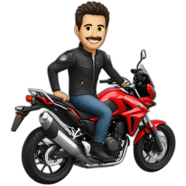 José Luis San Juan en una honda cb500x roja emoji