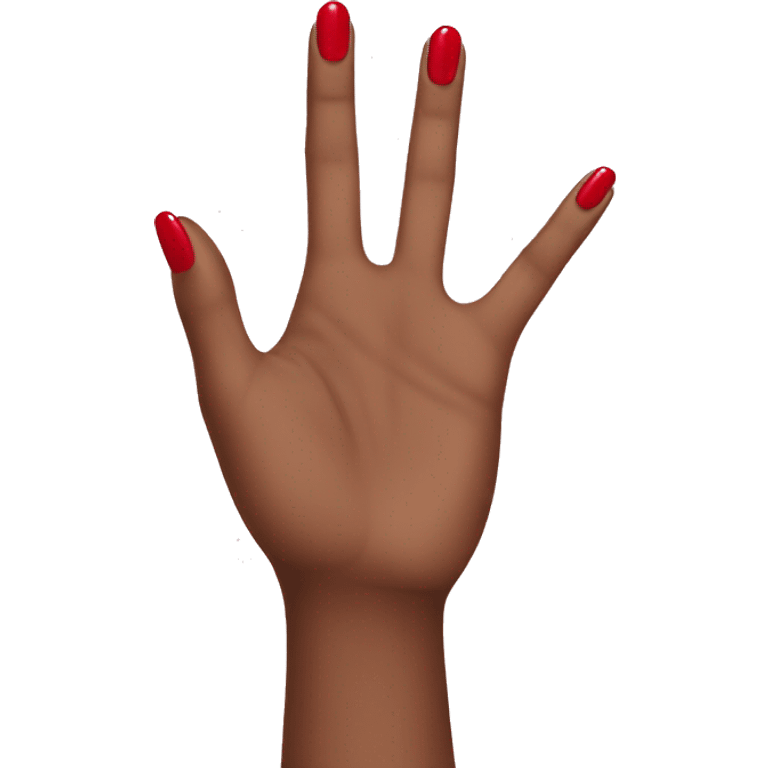 hand with red manicure emoji