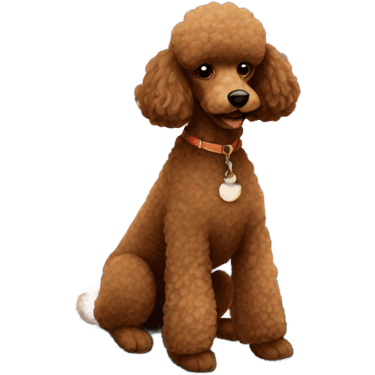 Brown poodle on a boat emoji