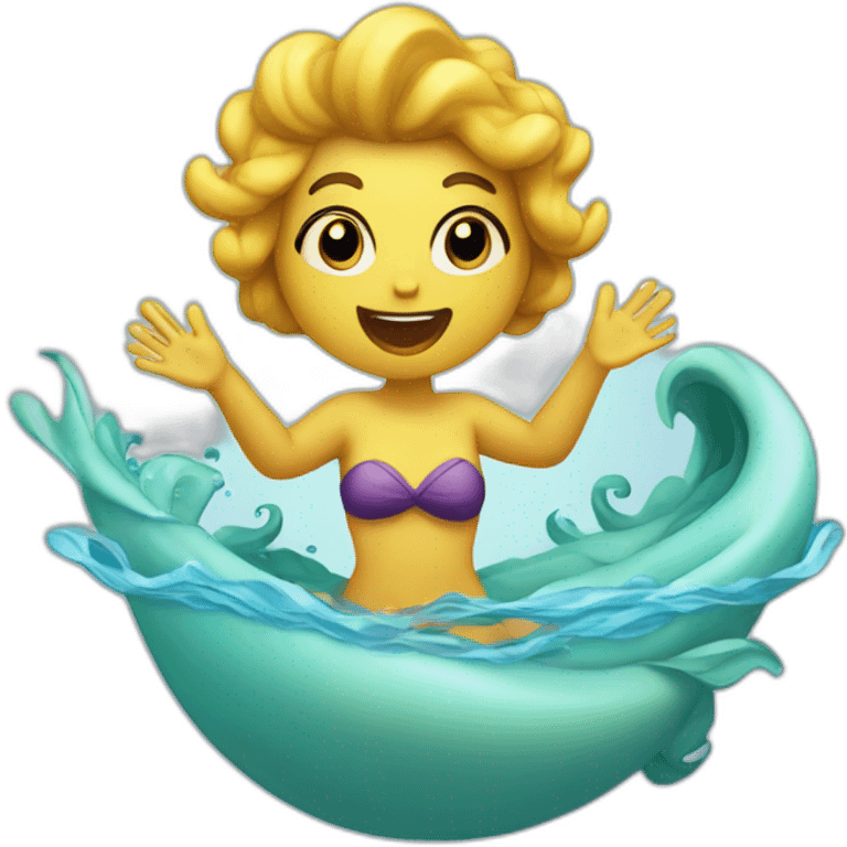 singing siren (mythical creature) swimming emoji