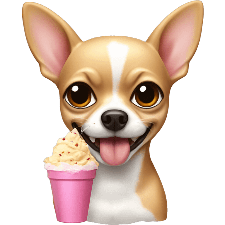 Chihuahua comiendo un helado  emoji