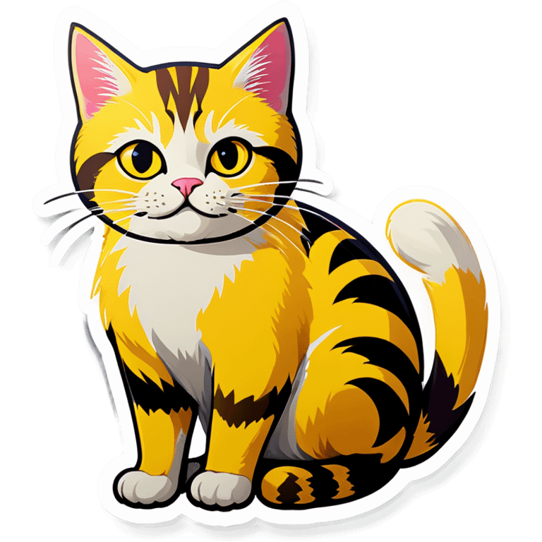 Gato amarelo preocupado  emoji