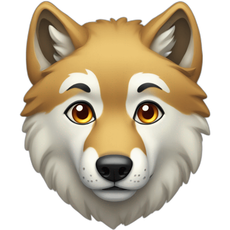 Loup doré et bleu yeux rouges  emoji