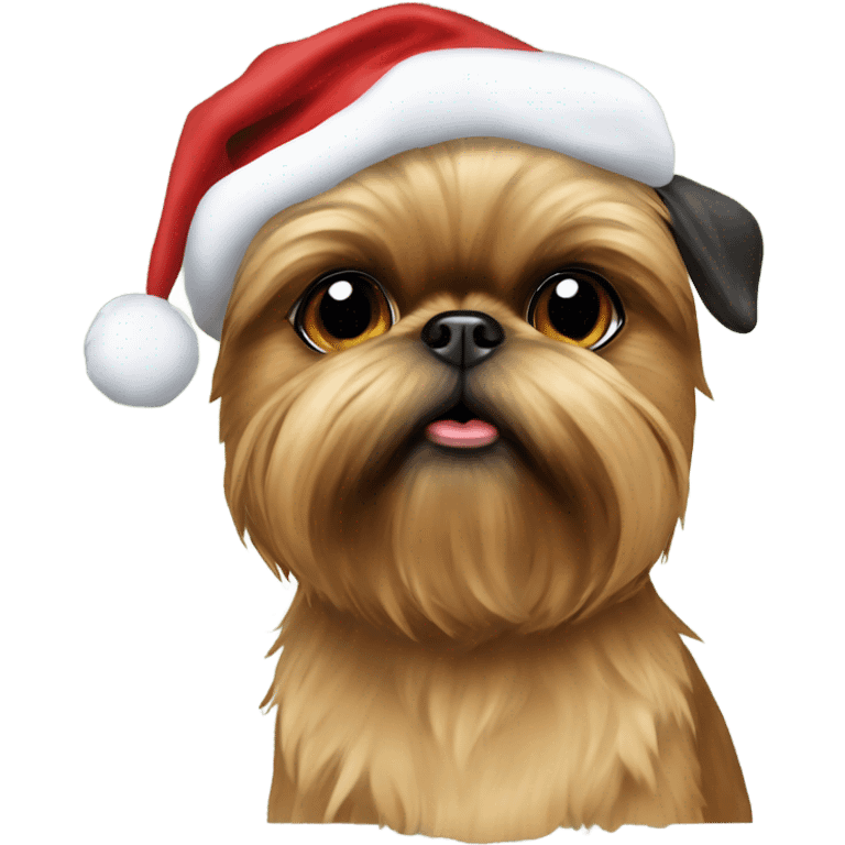 brussels Griffon Christmas hat  emoji