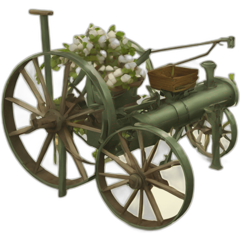 Antique farming Equipment for cotton emoji