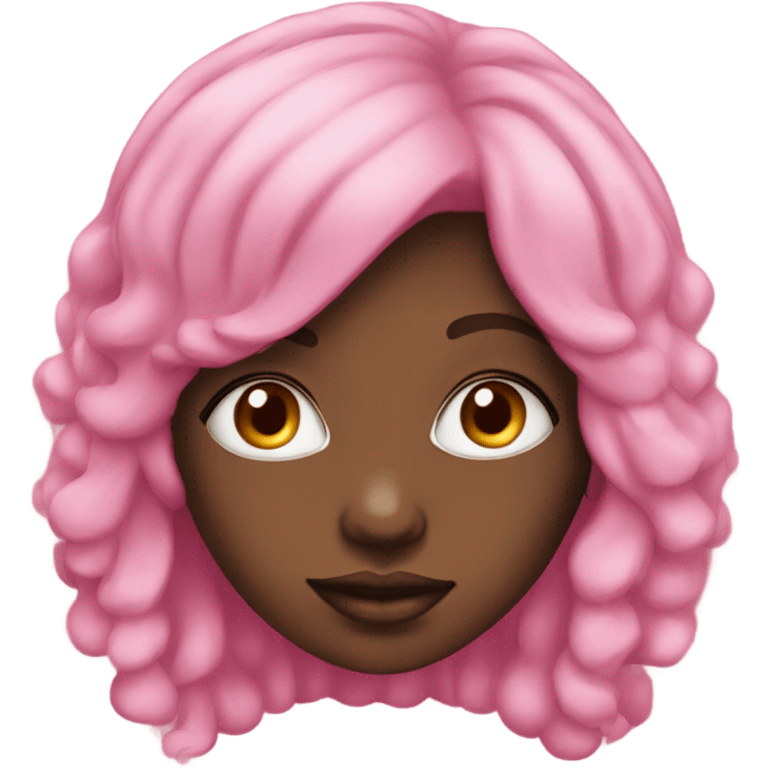 pink haired black girl portrait emoji