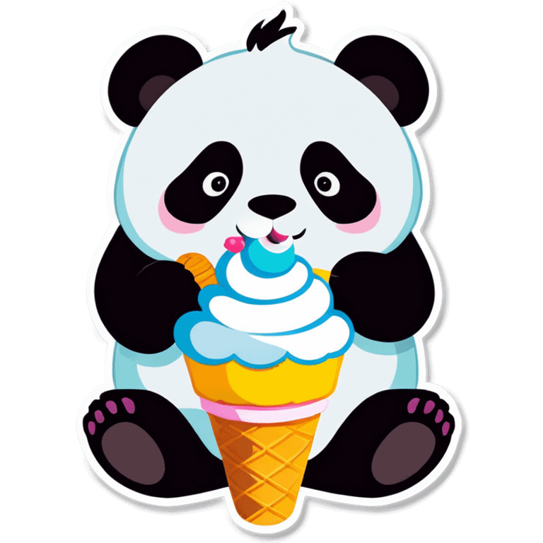 Panda eating ice cream emoji