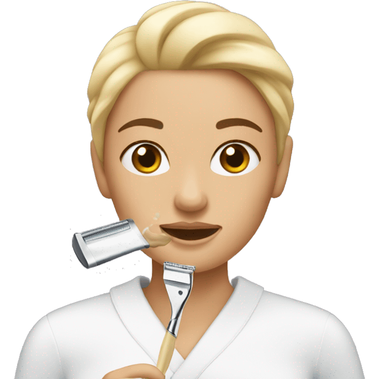 Woman shaving face emoji