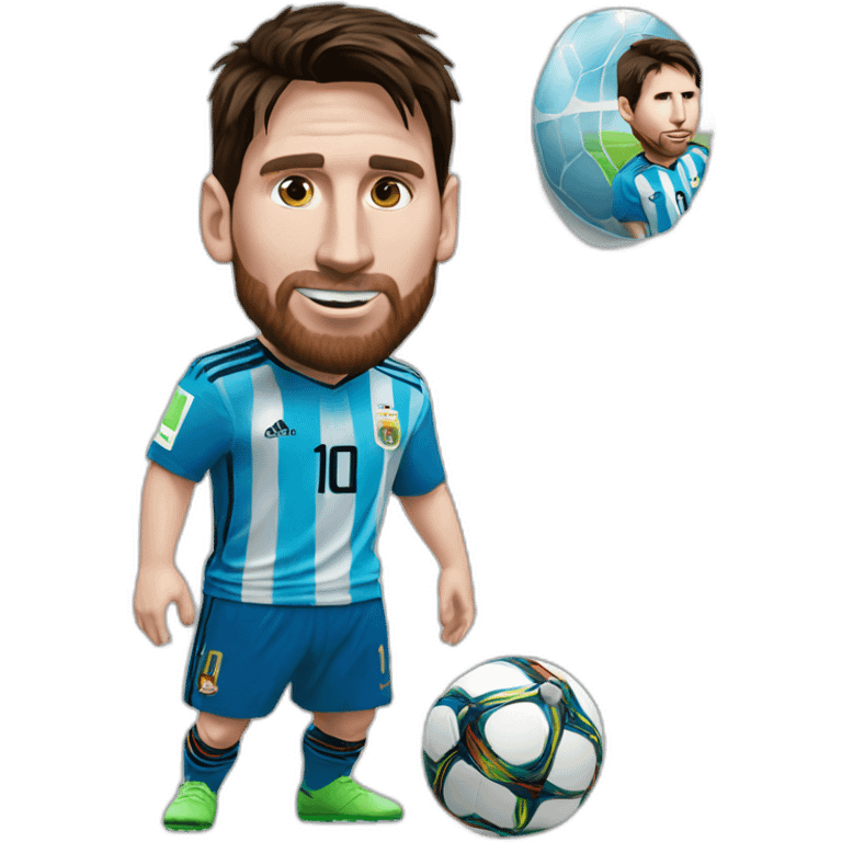 Lionel Messi qui tient la coupe du monde emoji